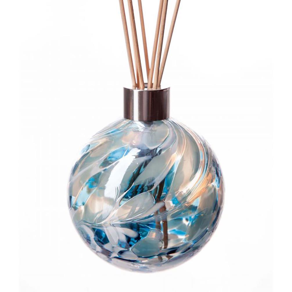 Amelia Art Glass Turquoise & White Sphere Reed Diffuser Extra Image 1